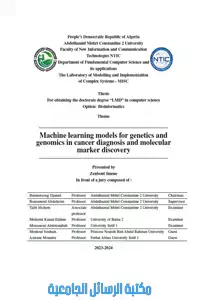 Machine learning models for genetics and genomics in cancer diagnosis and molecular marker discovery